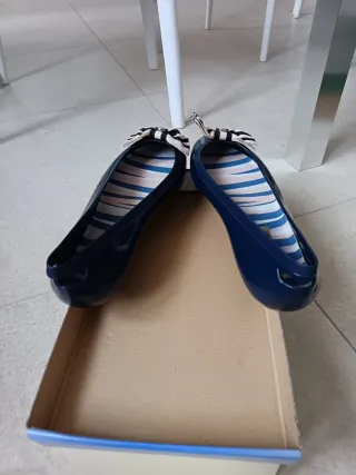 Ballerine blu con fiocco