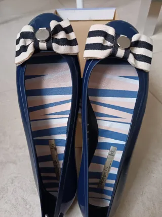 Ballerine blu con fiocco