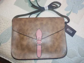 Bolso MSK marrón y rosa