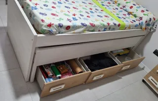Cama nido doble de 90+90 con 3 cajones