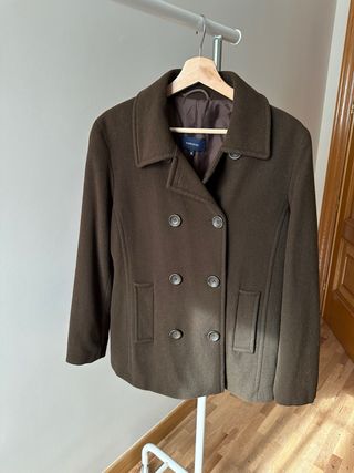 Abrigo lana marron chocolate