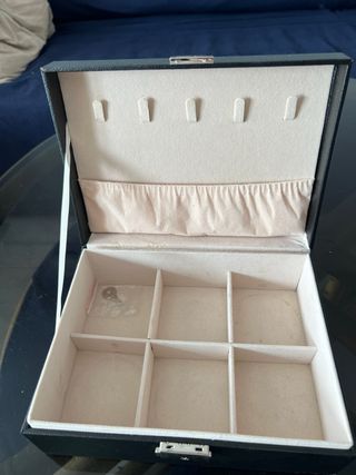 Joyero grande cuero negro con llave