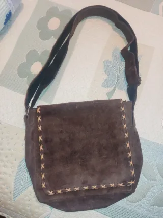 Bolso piel vuelta marrón