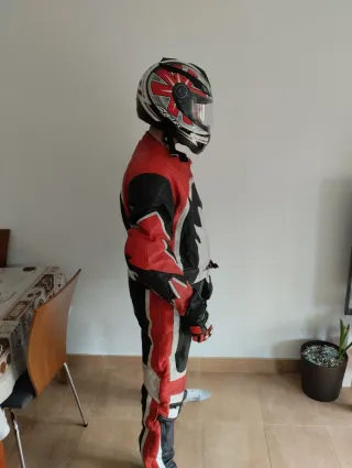 Traje de moto cuero 3 piezas