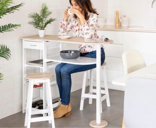 Barra de cocina Coffee Bar madera 120x89x37 cm