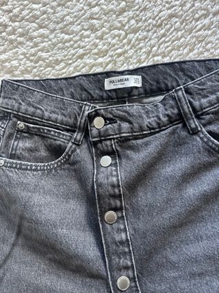Falda larga vaquera Pull&Bear botones