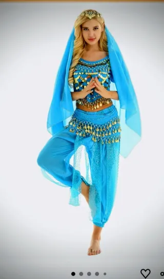 Disfraz Mil y Una Noches Azul y Dorado