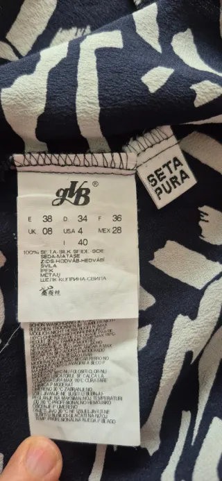 Camicetta in seta fantasia bianco/nero tg. 40