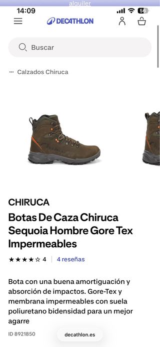 Botas Hombre Chiruca Sequoia Gore Tex Impermeable.