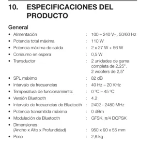 Barra de Sonido JBL SB110 Negra