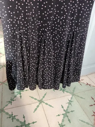 Vestido Mango Negro Lunares Talla L