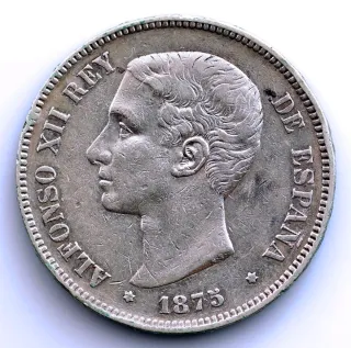 Moneda 5 Pesetas Plata Alfonso XIII 1888