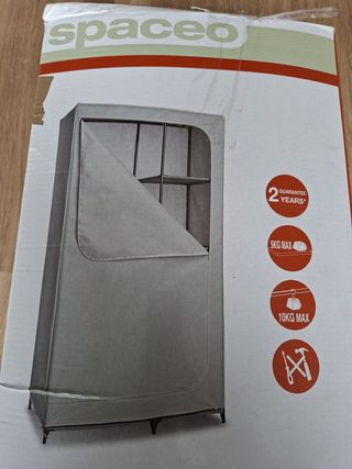 Armario Tela Doble Spaceo 4 Balda + Barra