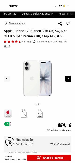 iPhone 17 Blanco 256GB 5G