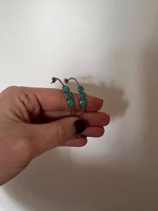 Pendientes Aro Plata Turquesa