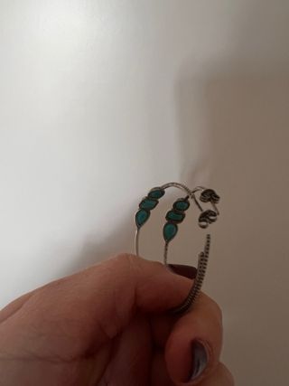 Pendientes Aro Plata Turquesa