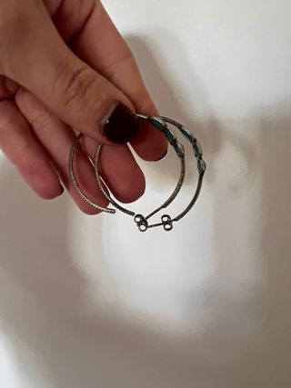 Pendientes Aro Plata Turquesa