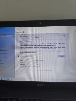 Portátil Acer i3 Win10 Home Negro