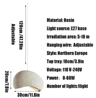 Lámpara Colgante estilo Wabi-Sabi 30cm