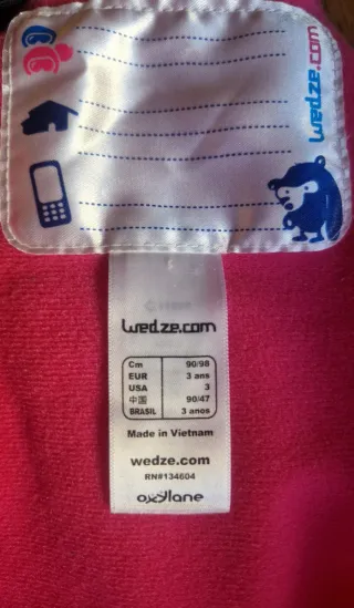 Pantalón de esquí rosa para niña