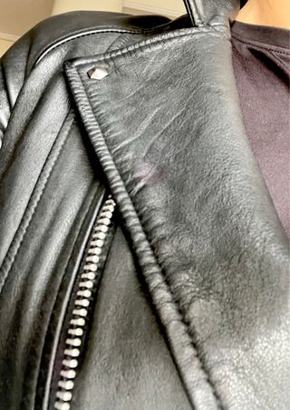 Cazadora Biker Piel Auténtica Negra