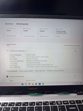 Portátil Samsung Galaxy Book 2 i5 12th Gen 8GB/256