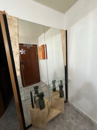 Mueble recibidor cristal y piedra