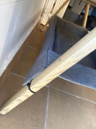 Cuna colecho gris y madera