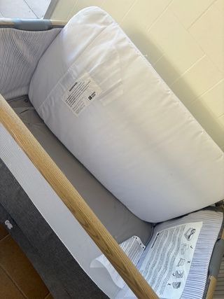 Cuna colecho gris y madera