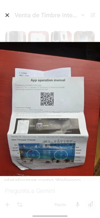 Timbre Inteligente WiFi Cámara HD Visión Nocturna