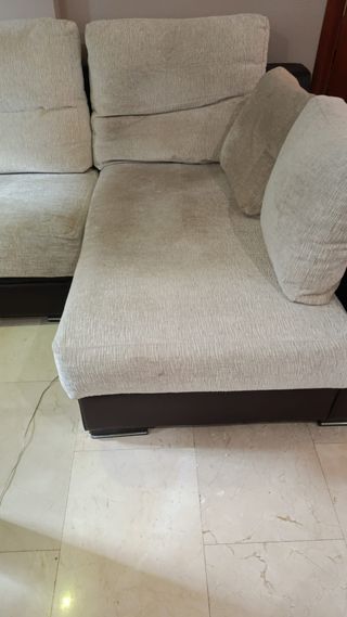 Sofá Chaiselongue Eléctrico Beige/Marrón