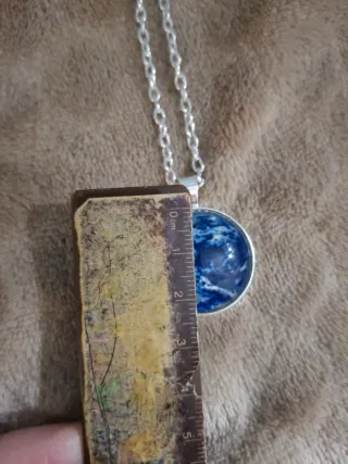 Collana galassia sistema solare blu argento