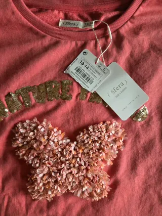 Camiseta/Sudadera rosa con mariposa