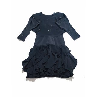 Betsy & Adam/ Vestido raso negro ceremonia M