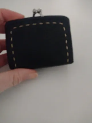 Portamonete pelle vintage nero