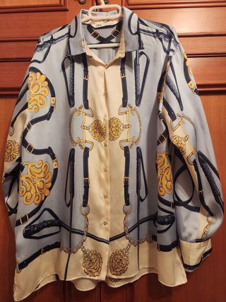 Camisa ZARA Estampado Ecuestre Talla L