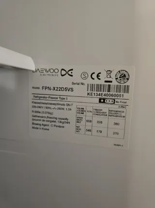 Nevera Daewoo (No funciona)