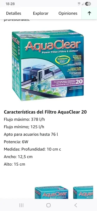 Filtro Mochila AquaClear 20
