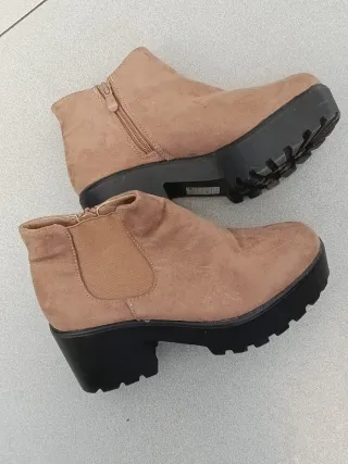 Botines terciopelo marrón talla 36