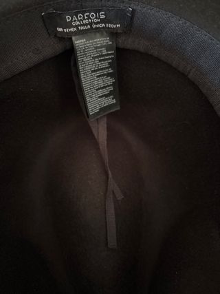 Sombreo lana negro con detalle