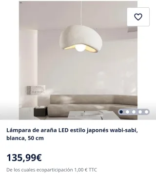 Lámpara Colgante Wabi-Sabi Beige/Blanco 50cm