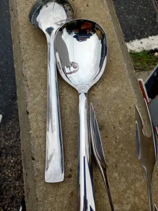 4 Cucchiai Lunghi Inox 18/10 2 pinze