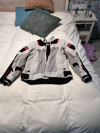 Conjunto Verano Moto Mujer Gris/Rojo