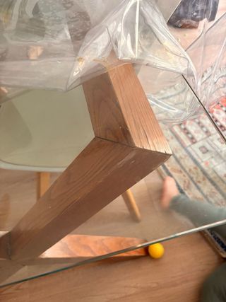 Mesa Comedor Cristal y Madera