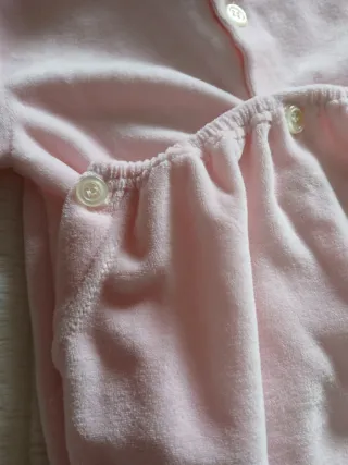 Pijama terciopelo niña rosa ideal bebe rebom