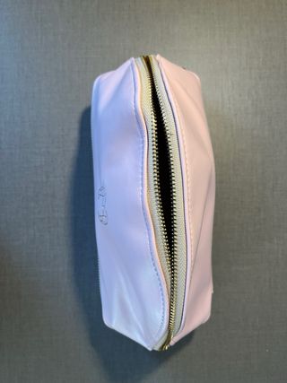 Joyero de viaje rosa y dorado