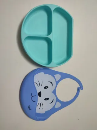 Plato de silicona para niños