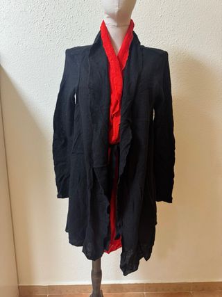 Chaqueta Sybilla doble cashmere negra/roja. Nueva