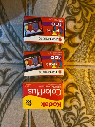 Lote 3 carretes fotos Agfa Kodak