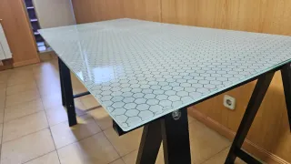 Mesa escritorio de cristal